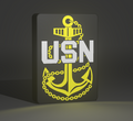 Custom Navy 3D Printed LED Lightbox | Personalized USN Rank, Rate & Name Display